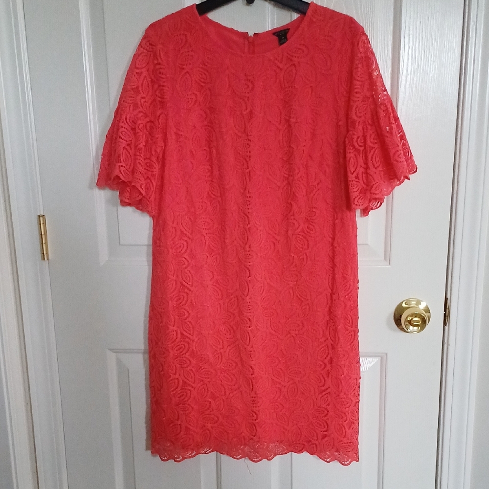 Ann Taylor Coral Lace Dress